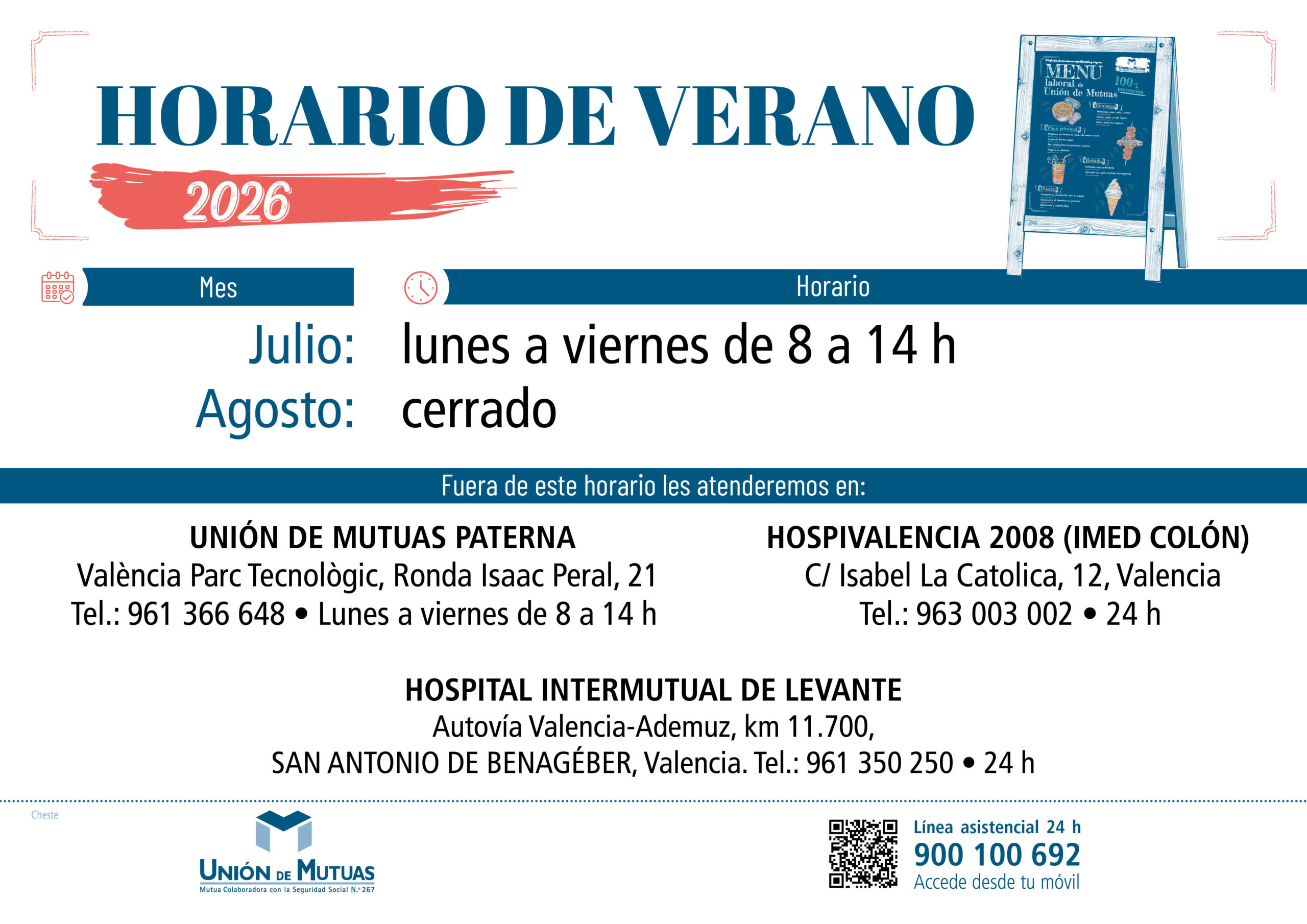 Horario especial