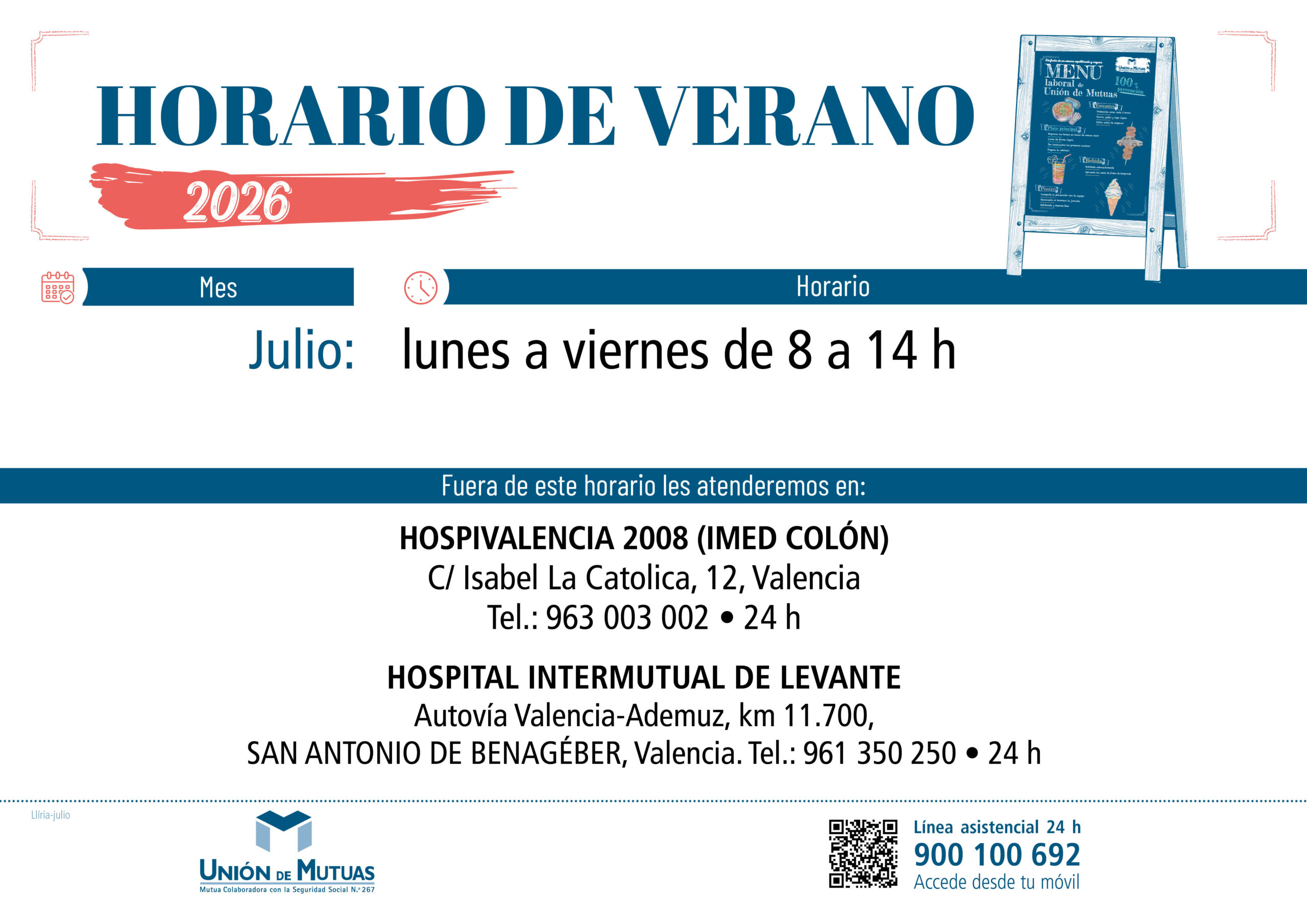Horario especial