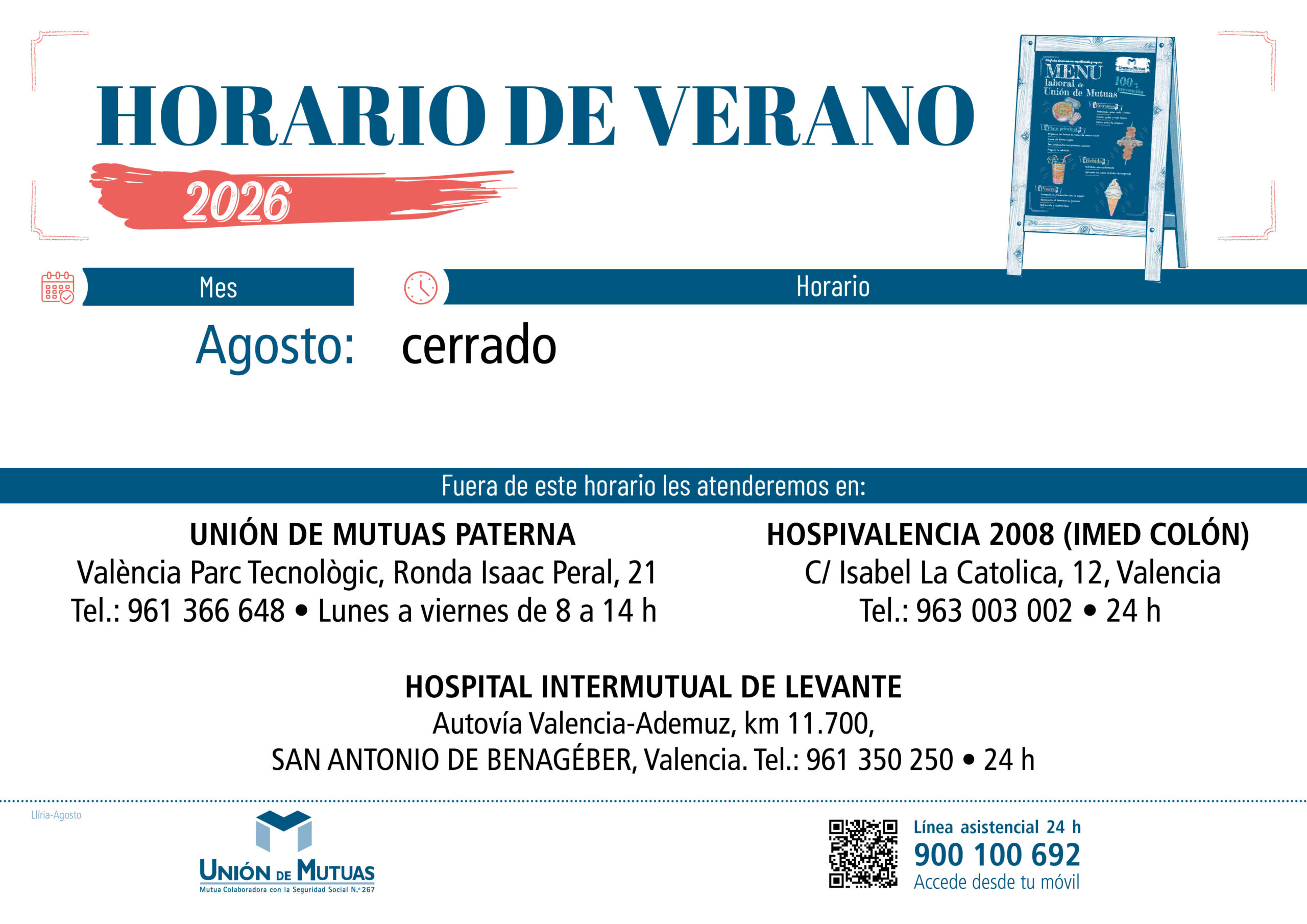 Horario especial