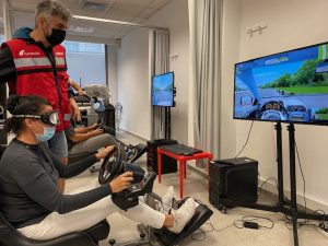 Taller conducción en Jornada Técnica de sensibilización con simuladores de conducción inmersiva de Unión de Mutuas